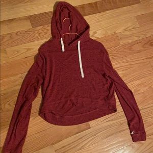 Red cropped hoodie